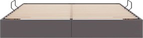 vidaXL Κρεβάτι Οθωμανικού Τύπου Γκρι 160 x 200 cm Τεχνητό Δέρμα