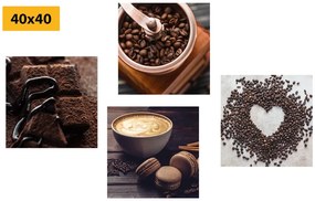 Σετ εικόνων για τους λάτρεις του καφέ - 4x 40x40