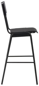 vidaXL Καρέκλες Μπαρ 2 τεμ. Μαύρες από Μασίφ Κόντρα Πλακέ και Ατσάλι