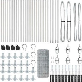 vidaXL Τεντώτο με στήριγμα Ασημί 0,4 x 50 μ. Ατσάλι