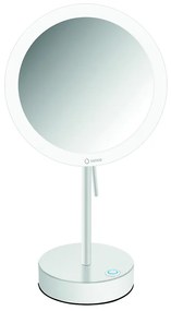Καθρέπτης Μεγεθυντικός x3 Led Μπαταρίας 4xAA Επικαθήμενος Ø20xH36,5 cm White Mat Sanco Cosmetic Mirrors MRLED-903-M101
