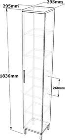 Ντουλάπι-στήλη Aurelius pakoworld ανθρακί-μόκα 29.5x29.5x183.6εκ