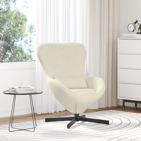 vidaXL Αυγό Καρέκλα Κρεμ Βελούδο