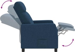 vidaXL Κάθισμα μασάζ Μπλε Ύφασμα