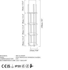 Floor Lamp 7119 - White, Gold White
Gold