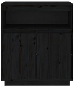 Συρταριέρα Μαύρος 70 x 34 x 80 εκ. από Μασίφ Ξύλο Πεύκου - Μαύρο