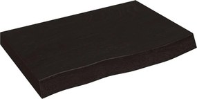 vidaXL Πάγκος Μπάνιου Σκούρο Καφέ 60x50x(2-4) εκ. Επεξεργ. Μασίφ Ξύλο