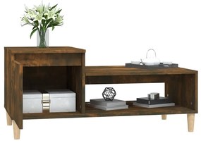 vidaXL Τραπεζάκι Σαλονιού Καπνιστή Δρυς 100x50x45 εκ. Επεξεργασμ. Ξύλο