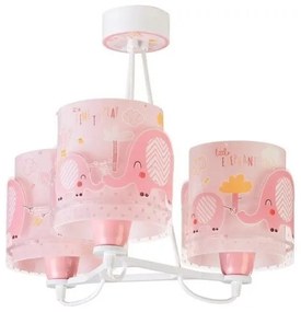 Παιδικό Κρεμαστό Φωτιστικό Τρίφωτο Elephant 61337 Ango Dalber-61337S-Ροζ 61337S