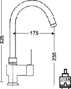 Oioli Basix LC955 Chrome - Μπαταρία Κουζίνας