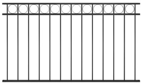 vidaXL Πάνελ Περίφραξης Ατσάλινο Μαύρο 1,7x0,8 μ.