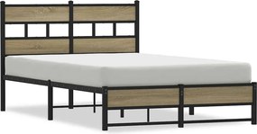 vidaXL Σκελετός Κρεβ. Χωρίς Στρώμα Sonoma Δρυς 120x200 εκ. Μεταλλικό