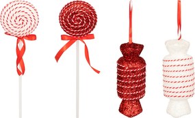 Χριστουγεννιάτικα Στολίδια (Σετ 8τμχ) A-S Candy Red 208006