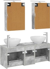 vidaXL Σετ Επίπλων Μπάνιου 5 pcs Γκρι Σκυροδέματος