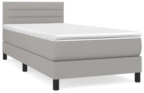 ΚΡΕΒΑΤΙ BOXSPRING ΜΕ ΣΤΡΩΜΑ ΑΝΟΙΧΤΟ ΓΚΡΙ 90X200 ΕΚ. ΥΦΑΣΜΑΤΙΝΟ 3140105