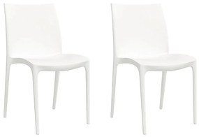 vidaXL Καρέκλες Κήπου 2 τεμ. Λευκές 50x46x80 εκ. από Πολυπροπυλένιο