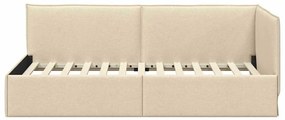 vidaXL Κρεβάτι Γωνίας με κεφαλάρι Κρεμ 90 x 190 cm ύφασμα