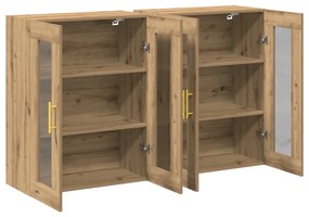 vidaXL Κρεμαστά Ντουλάπια 2 τεμάχια Καρυδιά 69,5x34x90 εκ Επεξεργασμένο Ξύλο
