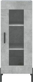 vidaXL Ντουλάπι Γκρι Σκυροδέματος 34,5x34x180 εκ. Επεξεργασμένο Ξύλο