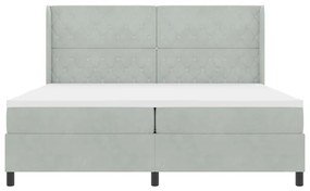 vidaXL Κρεβάτι με ελατήρια Ανοιχτό γκρι 200 x 200 cm Βελούδο