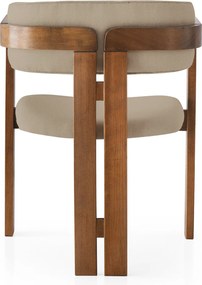 Καρέκλα Καρυδί / Βιζόν CLIDO 58x49x76
