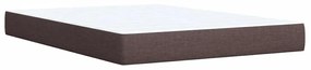 vidaXL Κρεβάτι Boxspring με Στρώμα Σκούρο Καφέ 140x190 εκ. Υφασμάτινο