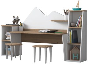 Intrahome Σετ γραφείου παιδικό ATLASINA Intrahome 3 τεμ καρυδί-λευκό 180x45x93.5εκ | SKU: INTRAPA-293111130