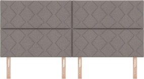vidaXL LED κεφαλάρι Taupe ύφασμα