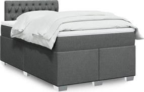 vidaXL Κρεβάτι Boxspring με Στρώμα Σκούρο Γκρι 120x190 εκ Υφασμάτινο