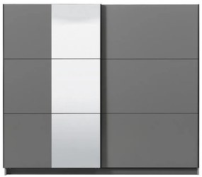 Ντουλάπα Sierra με Καθρέφτη 240 Γκρί 236.5x62.5x210 εκ. 236.5x62.5x210 εκ.