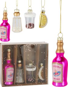 JK Home Décor - Στολίδι Tequila Set από Γυαλί 4x8cm S/4