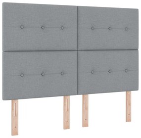 vidaXL Κεφαλάρι με κεφαλάρι Ανοιχτό γκρι 160 cm ύφασμα