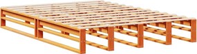 vidaXL Κρεβάτι Βιβλιοθήκη Χωρίς Στρώμα Καφέ 150x200 εκ Μασίφ Πεύκο
