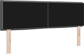 vidaXL Κεφαλάρι με κεφαλάρι Σκούρο Γκρι 144 cm Τεχνητό Δέρμα