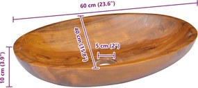 vidaXL Νιπτήρας 60 x 40 x 10 εκ. από Μασίφ Ξύλο Teak