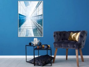 Αφίσα - Steel and Glass (Blue) - 40x60 - Χρυσό - Με πασπαρτού