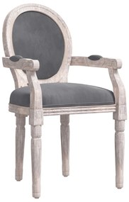 Καρέκλα Τραπεζαρίας Σκούρο Γκρι 54 x 56 x 96,5 εκ. Βελούδινη - Γκρι