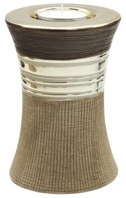 Ρεσώ Θήκη "Bradora" Striped Κεραμικό Beige Brown PU 8.5x8.5x13cm