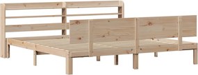 vidaXL Bed Frame 2 τμχ. Φυσικό 200 x 200 cm Solid pine wood, Plywood