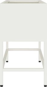 vidaXL Υψωμένη Γλάστρα Κήπου Λευκό 60 x 26 x 48 εκ Ατσάλι