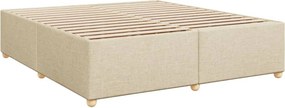 vidaXL Κρεβάτι Boxspring με Στρώμα Κρεμ 200x200 εκ. Υφασμάτινο