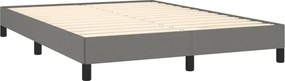 vidaXL Κρεβάτι Boxspring με Στρώμα Σκούρο Γκρι 140x190 εκ. Υφασμάτινο