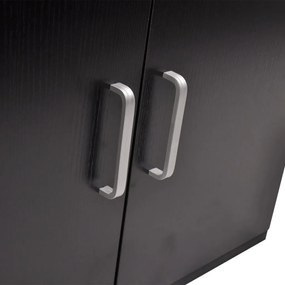 vidaXL Έπιπλο Μπάνιου με Νιπτήρα Σετ Τριών Τεμαχίων Μαύρο
