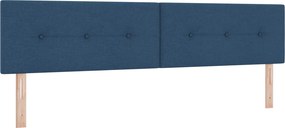 vidaXL Κρεβάτι box spring με στρώμα Μπλε 200 x 200 cm Ύφασμα