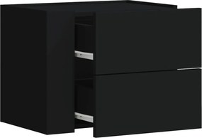 vidaXL Κομοδίνο Επιτοίχιο Μαύρο 45x30x35 εκ.