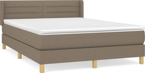 vidaXL Κρεβάτι Boxspring με Στρώμα Taupe 140x200 εκ. Υφασμάτινο