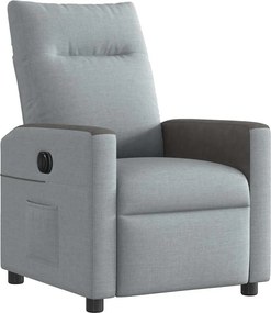 vidaXL Πολυθρόνα Ανακλινόμενη Ηλεκτρική Ανοιχτό Γκρι Υφασμάτινη