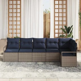 vidaXL Σετ Καναπέ 6 pcs Γκρι συνθετικό ρατάν