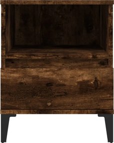 vidaXL Κομοδίνα 2 τεμ. Καπνιστή Δρυς 40 x 35 x 50 εκ.