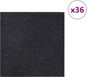 vidaXL Πλακάκι Χαλιού Σκούρο Γκρι 50 x 50 cm 36 pcs